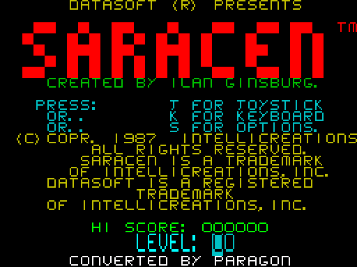 Saracen · schermata originale · Fuse