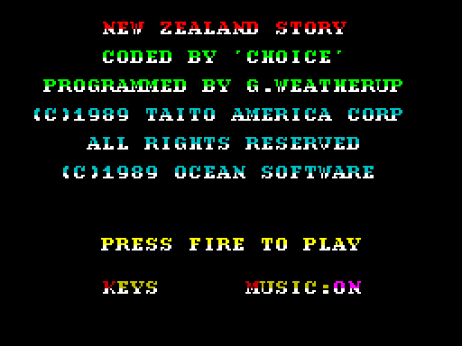 The New Zealand Story · schermata originale · Fuse