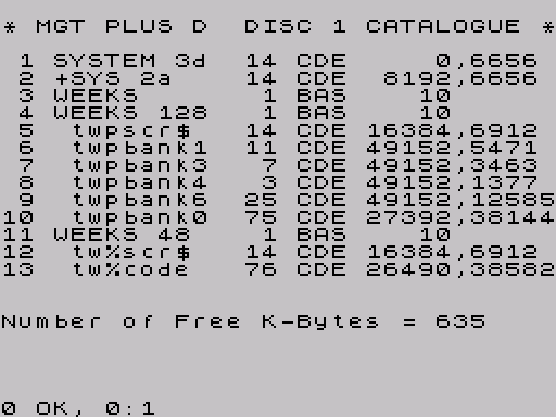 Directory del disco · prima schermata · Fuse
