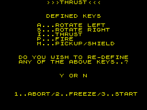 Thrust · original screen · Fuse