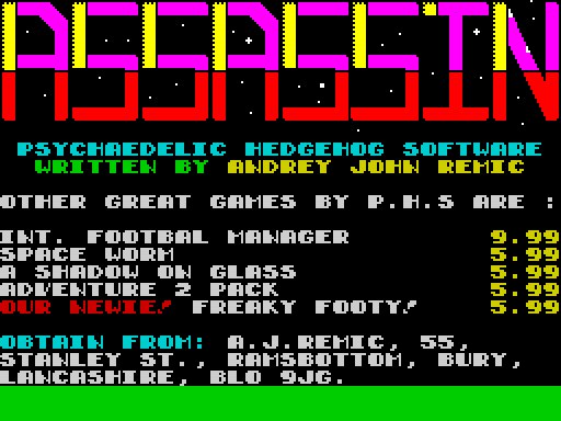 ASSASIN — original screen