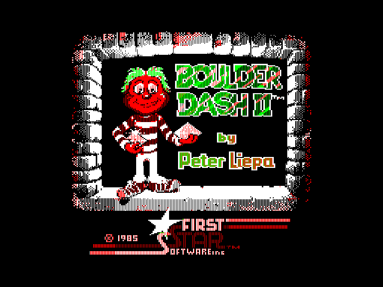 Boulder Dash 2 — The game’s opening title screen.